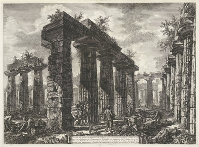 Basilica di Paestum te Paestum door Giovanni Battista Piranesi