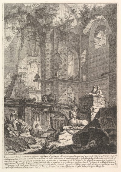 Camera sepolcrale uitgevonden en getekend volgens de gewoonte en oude pracht, ca. 1750 door Giovanni Battista Piranesi