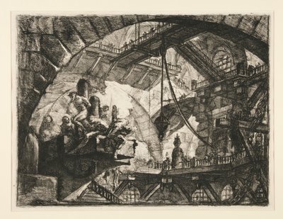 Carceri, X: Gevangenen op een uitstekende platform door Giovanni Battista Piranesi
