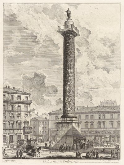 Colonna Antonina (De Zuil van Marcus Aurelius), uit Vedute di Roma (Gezichten van Rome) door Giovanni Battista Piranesi