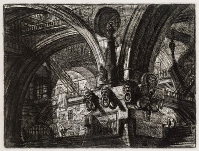 De pijler met de lamp (Blad 15 in: Carceri d