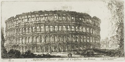 Flavisch amfitheater, genaamd het Colosseum. 1. Boog van Constantijn. 2. Palatijnse Heuvel, plaat 12 uit Enkele Zichten op Triomfbogen en andere Monumenten door Giovanni Battista Piranesi