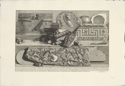 Fragmenten uit de Tombe van Caecilia Metella te Rome door Giovanni Battista Piranesi