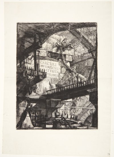 Denkbeeldige gevangenissen. Titel door Giovanni Battista Piranesi
