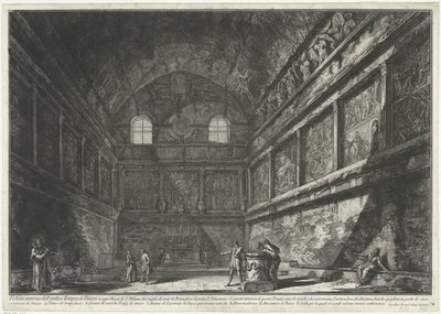 Interieur van Chiesa di Sant’Urbano te Rome door Giovanni Battista Piranesi