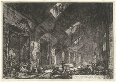 Interieur van de Heliocaminus Baden in de Villa Adriana te Tivoli door Giovanni Battista Piranesi