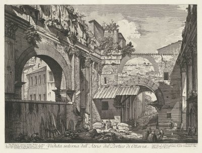 Interieur van de Porticus van Octavia te Rome door Giovanni Battista Piranesi