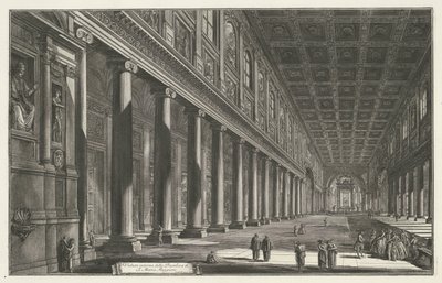 Interieur van de Santa Maria Maggiore te Rome door Giovanni Battista Piranesi