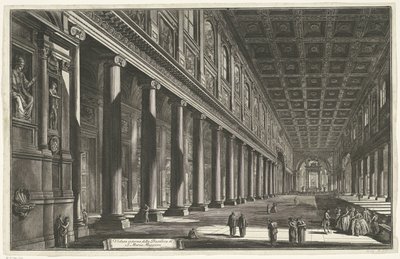 Interieur van de Santa Maria Maggiore te Rome door Giovanni Battista Piranesi
