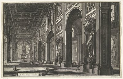 Interieur van de Sint-Jan van Lateranen te Rome door Giovanni Battista Piranesi