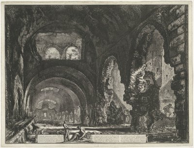 Interieur van de Tempel van Hercules Victor te Tivoli door Giovanni Battista Piranesi