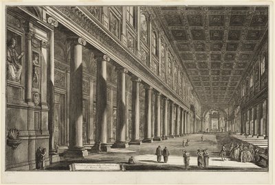 Interieur van de Basiliek van S. Maria Maggiore, uit Zichten van Rome door Giovanni Battista Piranesi