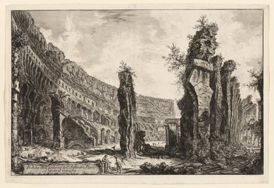 Interieur van het Colosseum, uit Zichten op Rome door Giovanni Battista Piranesi
