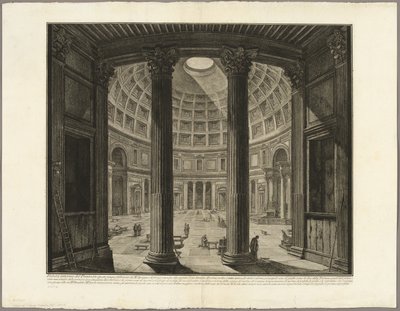 Interieur van het Pantheon, uit Zichten van Rome door Giovanni Battista Piranesi