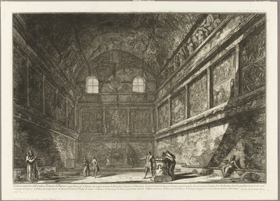 Interieur van de oude Tempel van Bacchus, nu de kerk van S. Urbano, twee mijl van Rome, uit Zichten van Rome door Giovanni Battista Piranesi