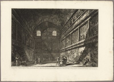Interieur van de oude Tempel van Bacchus, nu de kerk van S. Urbano, twee mijl van Rome, uit Gezicht op Rome door Giovanni Battista Piranesi
