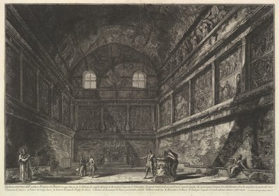 Interieur van de oude Tempel van Bacchus, nu de kerk van S. Urbano, twee mijl..., ca. 1750 door Giovanni Battista Piranesi