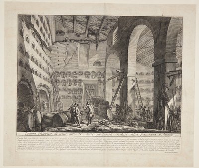 Interieur van drie grote grafkamers vermoedelijk behorend tot het huishouden van Augustus door Giovanni Battista Piranesi