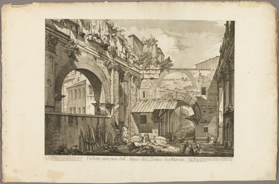 Interne weergave van het Atrium van de Portico van Octavia, uit Zichten van Rome door Giovanni Battista Piranesi