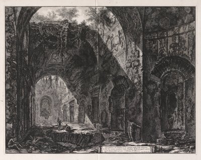 Interieur van de Tempel die gezegd wordt van Canopus te zijn bij Hadrianus door Giovanni Battista Piranesi