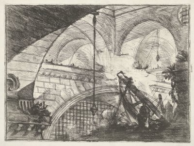 Kerker met hijsinstallatie door Giovanni Battista Piranesi
