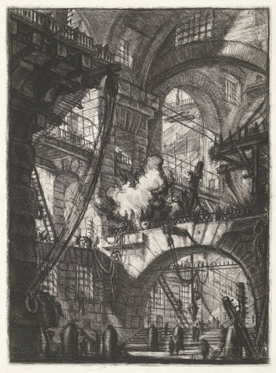 Kerker met rokend vuur door Giovanni Battista Piranesi