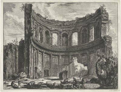 Kleine paleis in Villa Adriana te Tivoli door Giovanni Battista Piranesi