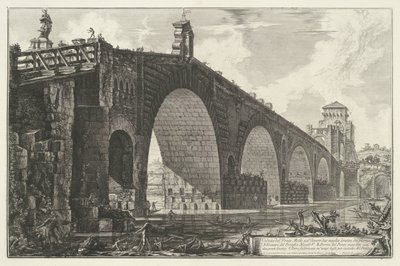 Milvische brug te Rome door Giovanni Battista Piranesi