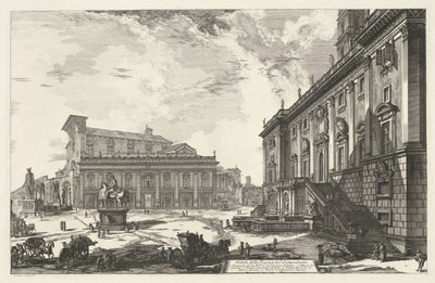 Piazza del Campidoglio te Rome door Giovanni Battista Piranesi