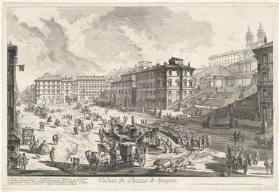 Piazza di Spagna te Rome door Giovanni Battista Piranesi