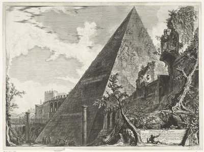 Piramide van Cestius te Rome door Giovanni Battista Piranesi