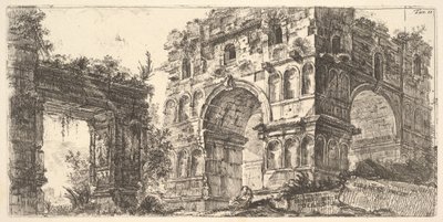 Plaat 11: Tempel van Janus Tempio di Giano uit de serie Antichita Romana door Giovanni Battista Piranesi