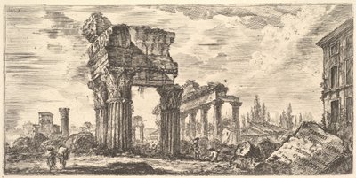 Tempel van Jupiter Tonans Jupiter de Donderaar. 1. Tempel van Concord. Temp... door Giovanni Battista Piranesi