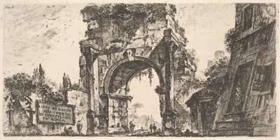 Boog van Drusus bij de Porta S. Sebastiano in Rome, ca. 1748 door Giovanni Battista Piranesi