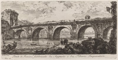 Brug van Rimini gebouwd door Augustus en keizer Tiberius door Giovanni Battista Piranesi