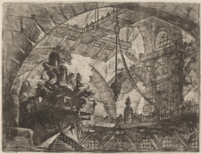 Gevangenen op een uitstekende platform door Giovanni Battista Piranesi