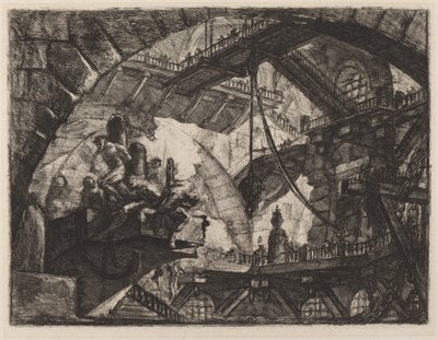 Gevangenen op een uitstekende platform door Giovanni Battista Piranesi