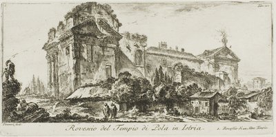 Achteraanzicht van de tempel van Pola in Istrië. Achteraanzicht van een andere tempel, plaat 22 uit Enkele uitzichten van triomfbogen en andere monumenten door Giovanni Battista Piranesi