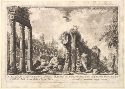 Overblijfselen van de Tempel van Castor en Pollux door Giovanni Battista Piranesi