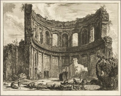 Overblijfselen van de zogenaamde Tempel van Apollo in de Villa van Hadrianus, Tivoli, van Views of Rome door Giovanni Battista Piranesi