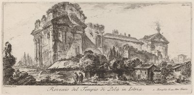 Achterkant van de Tempel van Pola in Istrië door Giovanni Battista Piranesi