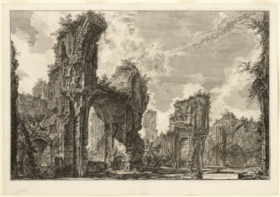 Ruïnes van de Xystus [een lange open portiek gebruikt voor atletische oefeningen], de centrale hal van de Antonijnse Baden [De Baden van Caracalla], uit Zichten van Rome door Giovanni Battista Piranesi