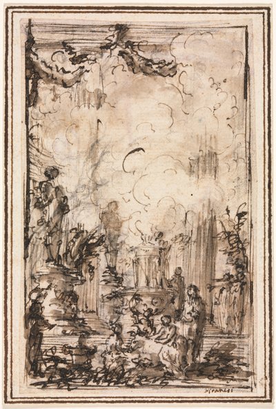 Offerande in een tempel door Giovanni Battista Piranesi