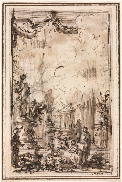 Offerande in een tempel door Giovanni Battista Piranesi