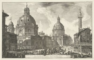 Santa Maria di Loreto en de Santissimo Nome di Maria te Rome door Giovanni Battista Piranesi