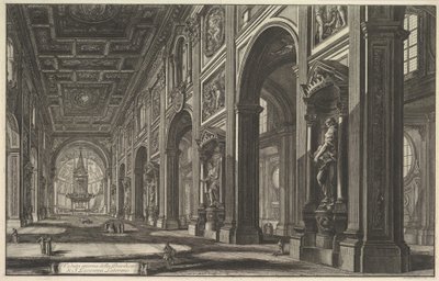 Sint-Jan van Lateranen, interieur, uit „Vedute di Roma“ (Uitzichten op Rome) door Giovanni Battista Piranesi