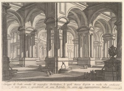 Trappen versierd met prachtige architectuur door Giovanni Battista Piranesi