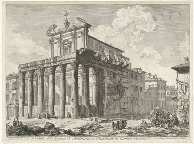 Tempel van Antoninus en Faustina te Rome door Giovanni Battista Piranesi