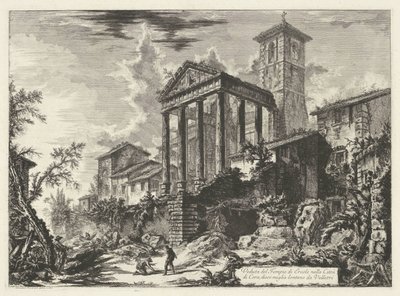 Tempel van Hercules te Cori door Giovanni Battista Piranesi