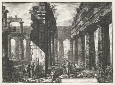 Tempel van Neptunus te Paestum door Giovanni Battista Piranesi